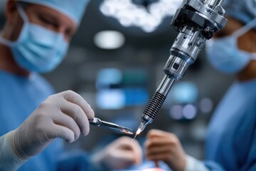 A close-up view of a surgeon skillfully operating on a patient, showcasing advanced surgical techniques and the dedication to patient care in surgical practice.