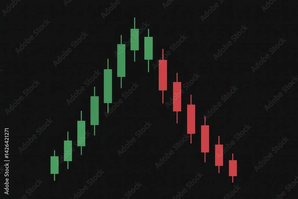 Poster simple candlestick chart pattern representation for trading analysis