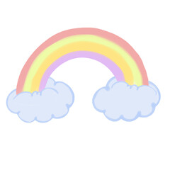 Rainbow on a cloud illustration 