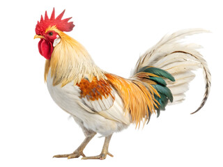 Fototapeta premium Majestic Rooster Clipart – Vibrant Hand-Drawn Farm Animal with Transparent Background