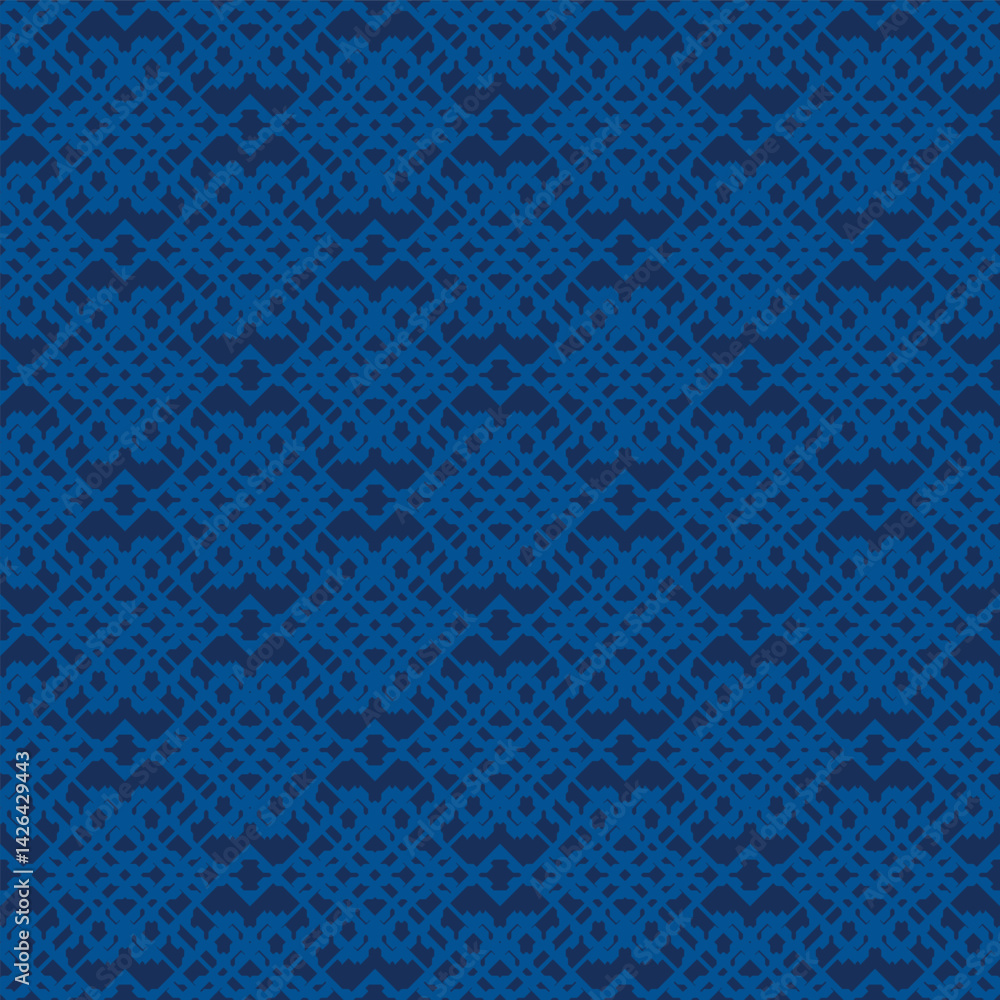 Poster cobalt fractal lattice weaves a complex calming and patterned visual texture