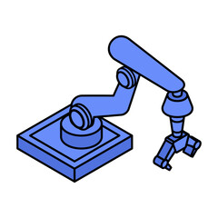 Robotic Arm - Blue Monochrome