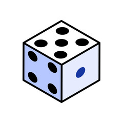 Dice - Blue Monochrome