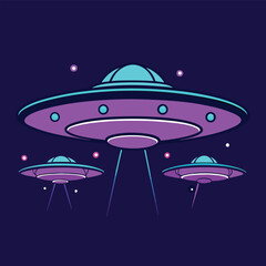 Three UFOs Flying in Formation in Outer Space