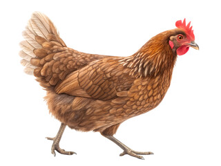 Majestic Rooster with Vibrant Plumage &ndash; Realistic Transparent PNG Isolated on White Background