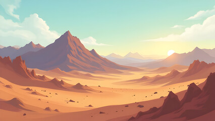 Naklejka premium sunrise in the mountains