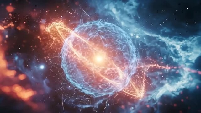 Electrons spinning around atom core, quantum mechanics