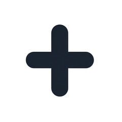 Abstract dark plus symbol on a transparent background, suggesting addition or positive action, suitable for graphic design or digital interfaces , isolated on white or transparent png