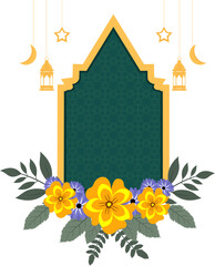 Green Frame Flower Decoration