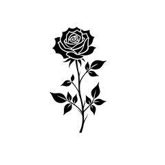 Rose silhouette Vectors art illustration
