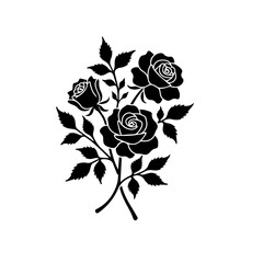 Rose silhouette Vectors art illustration
