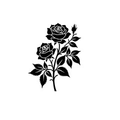 Rose silhouette Vectors art illustration
