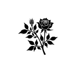 Rose silhouette Vectors art illustration

