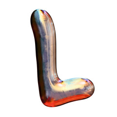 3d metallic letter l