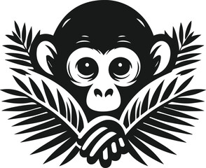Monkey vector silhouette