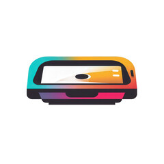 A vibrant, modern smartphone design showcasing a sleek interface with colorful accents, set against a minimalistic background , isolated on white or transparent png