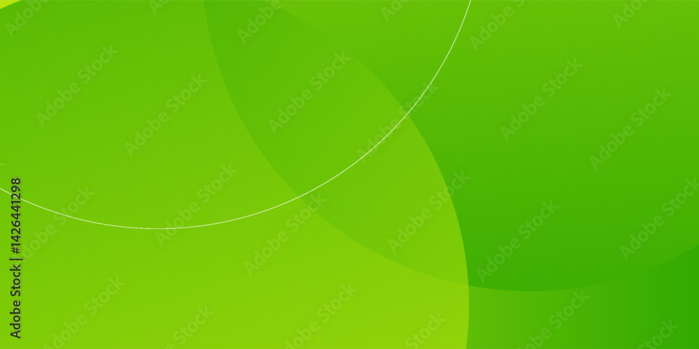 Poster abstract bright green banner background template vector with overlay curve shapes. green background 