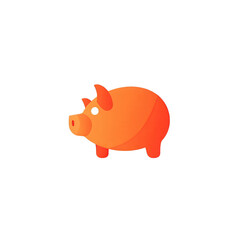 A vibrant orange piggy bank symbolizing savings and financial growth, set against a minimalist background illustrating modern financial concepts , isolated on white or transparent png