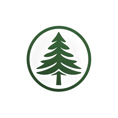 A serene forest scene featuring a tall evergreen tree surrounded by lush greenery, with soft sunlight filtering through the leaves in the background , isolated on white or transparent png