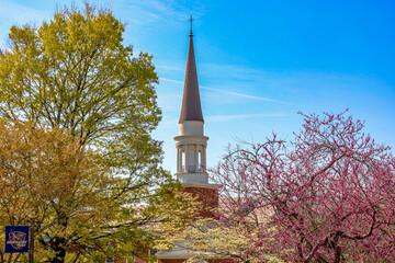 Memorial Chapel at Emory & Henry University in spring
