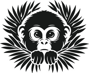Monkey vector silhouette