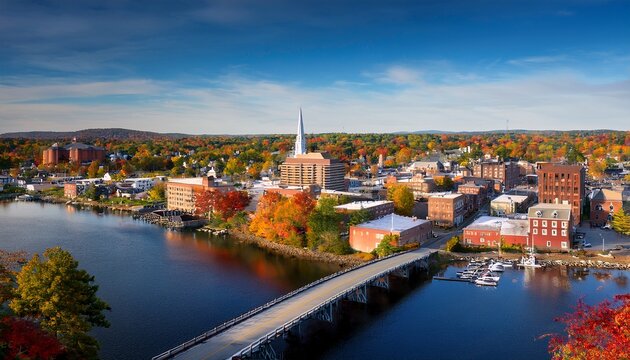 small city skyline lewiston maine