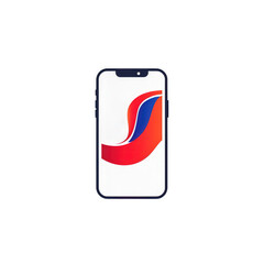 A sleek smartphone displaying a vibrant abstract design, positioned centrally against a minimalistic background, ideal for tech promotions , isolated on white or transparent png