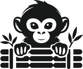 Monkey vector silhouette