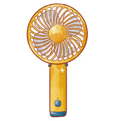 Portable fan painting in yellow tones © Yosita