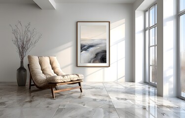 Fototapeta premium white chair in the room