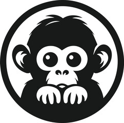 Monkey vector silhouette