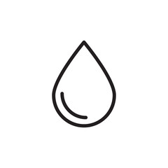 Black outlined isolated illustration of dripped droplet of water for UI sign. Vector icon in flat style