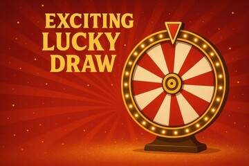 Exciting Lucky Draw with Colorful Wheel and Bright Background
