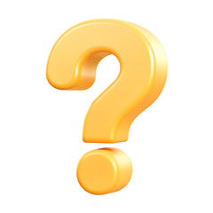 3d yellow question mark. Faq problem solution symbol. Vector illustration on isolated background.