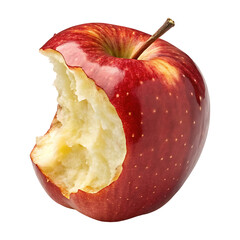 Red Apple with a Large Bite Taken Out isolated on a transparent background