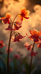 Obraz premium beautiful light spectrum of bluebells flowers, created by generative ai