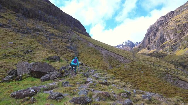 Ascending to Stob Coire Sgreamhach.