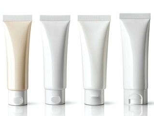 Cosmetic Tubes Mockup: White and Beige Packaging Design