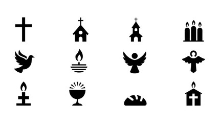 Sacred Icons: A collection of religious symbols, each telling a story of faith and spirituality, artfully captured in a display that reflects the solemnity and reverence