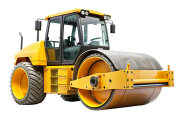 Obraz premium road roller isolated on white background PNG. GENERATIVE AI