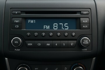 Modern Car Stereo System Displaying FM Radio Station 87.5