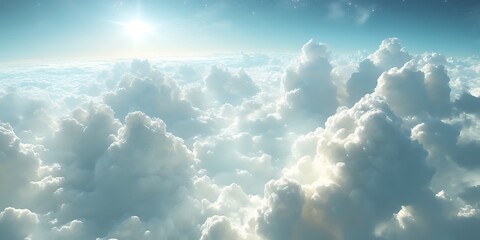 High Altitude Cloudscape Sunlight