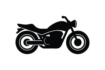 Obraz premium Motorcycle icon silhouette on white background