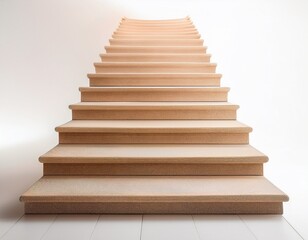 beige ststairs on white background