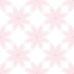 Pink pastel geometric flower pattern for fabric and background, seamless pattern.