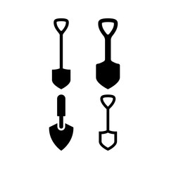 Set of Garden Shovel icon isolated on white background.
