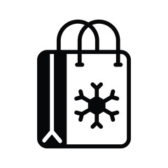 Check this amazing glyph icon of winter shopping bag with a snowflake on it