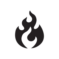 Fire icon, Flame sign isolated on white background.