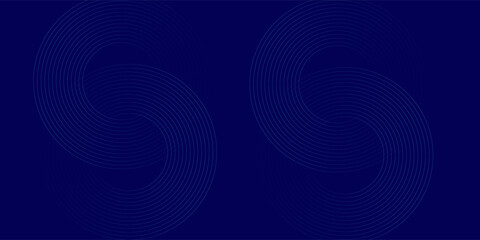 Abstract glowing circle lines on dark blue background. Geometric stripe line art design. Modern shiny blue lines. Futuristic technology concept. Suit for poster, cover, banner, brochure, presentation.