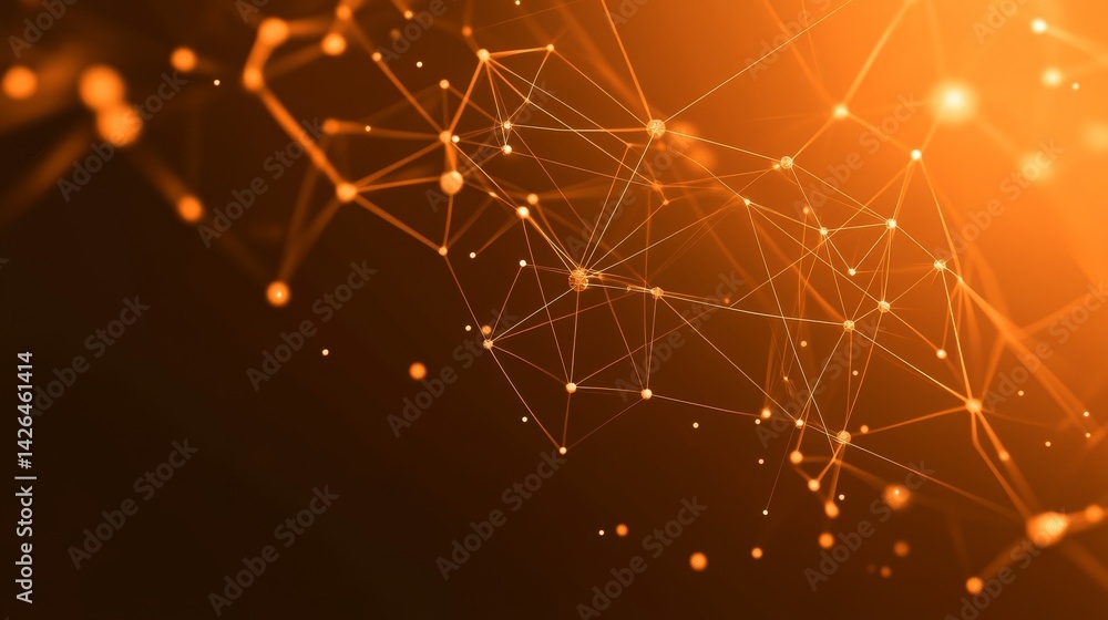 Poster the concept of medical innovation is depicted as a futuristic particle network filled with scientifi
